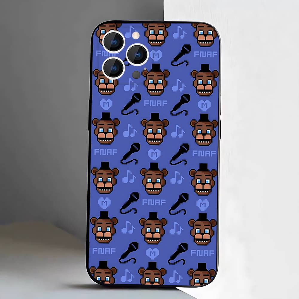 Five-Nights-At-Freddys F-Fnaf Phone Case For iPhone 17,16,15,14,13,12,11,Pro,XS,Max,XR,Plus,E,SE4,Mini Black Soft Cover