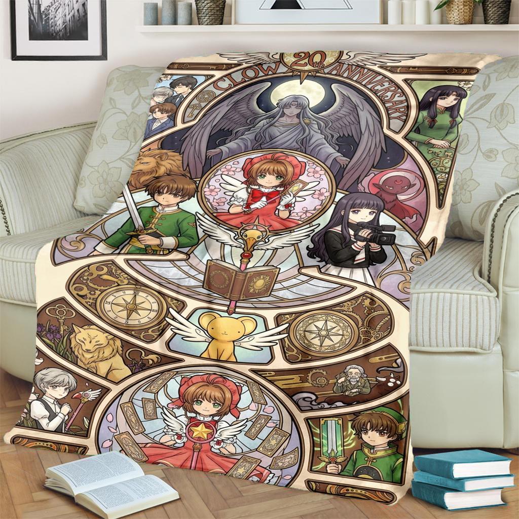 Cardcaptor SakuraComfortable Warm Print Flannel Blanket for Chairs, Sofas, Beds, Bedrooms, Travel, Picnics-kwq104