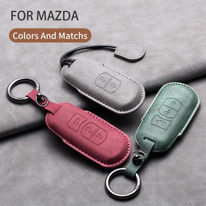 2/3 Buttons Leather Car Key Case Cover for Mazda 2 3 5 6 GH GJ Axela Atenza CX-5 CX5 CX-3 CX-7 CX8 CX-9 2016 2017 2018 CX 2020