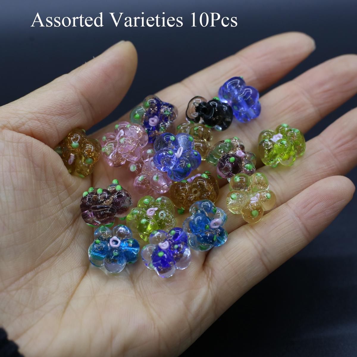 

10Pcs, Handmade Flower Beads with Hole, Boho Colorful Loose Beads, for DIY Necklace Bracelet Accessories, Jewelry Making, Jewelry Making 15×15×10mm 10Pcs/15×15×10mm різнокольоровий