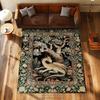 Folk Art Dragon Theme Rug Carpet for Living Room Bedroom Decor Aesthetic Mythical Creatures Art Floor Mat Coffee Table Mat