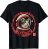Summer Women Clothes Graphic T Shirts Space Cat Courage Japanese Retro Kawaii Cute Astronaut Cat TShirt