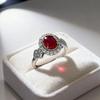 Light luxury exquisite imitation royal sapphire ring, women's heavy industry circumference set with emerald niche personalized colored treasure