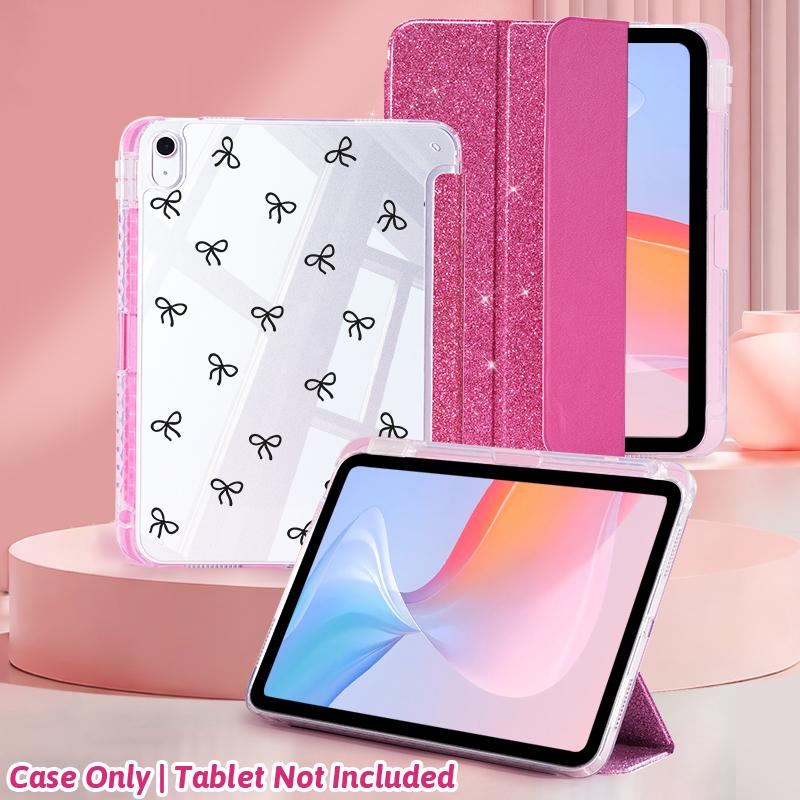 Single-pack Transparent Acrylic Tri-fold Sequined Tablet Case,For IPad Mini 6/7/9.7/10.2/10.5/Air 4/Air 5/10.9/Pro 11/10th A16