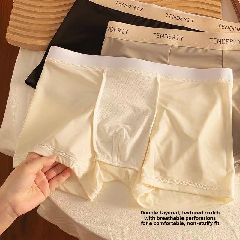 Plus Size Men's Summer Thin New Style Ice Silk Comfortable Breathable Flat Angle Underwear