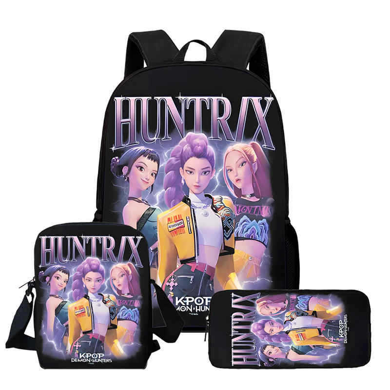 Kpop Hexenjäger High Definition Druck Große Kapazität Hoher Wert Anti-Buckel Verschleißfest Große Kapazität Schultasche Grundschule