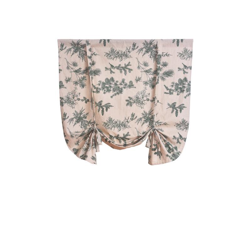 Perdea Romană Imprimată din Bumbac și In Stil Rural American Semi-Opac Perdea Mică Perdea Romană Finisată