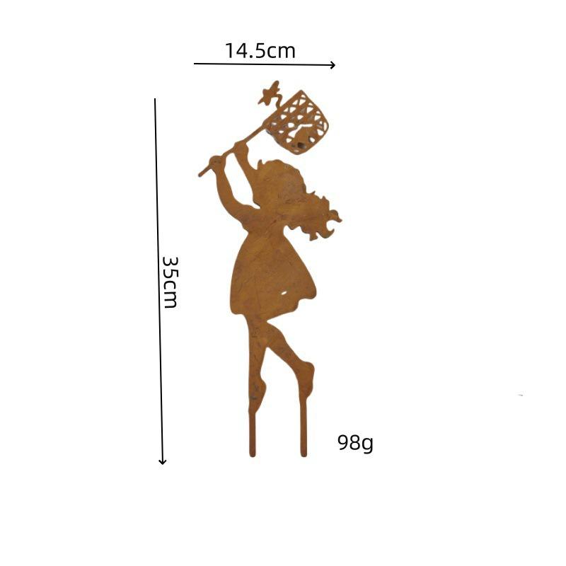 Rusty Metal Bird Silhouette: Retro Garden Tree Ornament