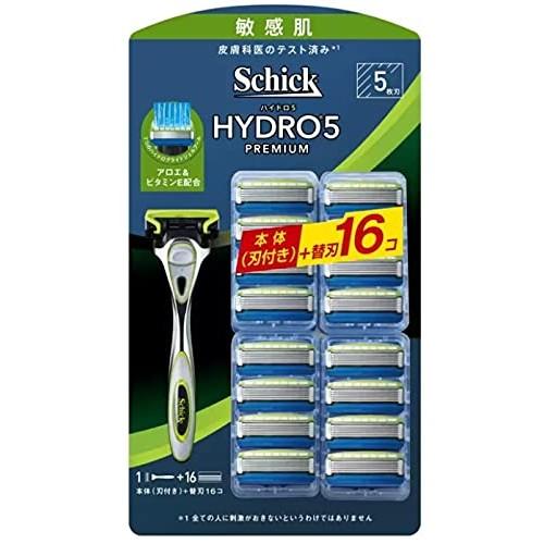 Schick Hydro 5 Premium Sensitive Skin 5-Blade Holder (Blade Included + 15 Replacement Blades) Shaving Razor