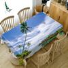 Thicken Cotton Tablecloth Sunset Seascape Pattern Island Coconut Tree Rectangular Round For Wedding Picnic Party