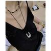 Tooxika Niche Personality Metal U-shaped Glossy Horseshoe Irregular Pendant Necklace Simple Luxury Collarbone Chain