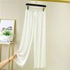 Nuovo due pezzi estivo in seta ghiacciata: Top a maniche corte con scollo a V e pantaloni casual drappeggiati a gamba larga