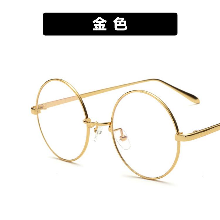 Metal round glasses frame literary new Harajuku tide retro flat glasses can be equipped with myopia glasses frame