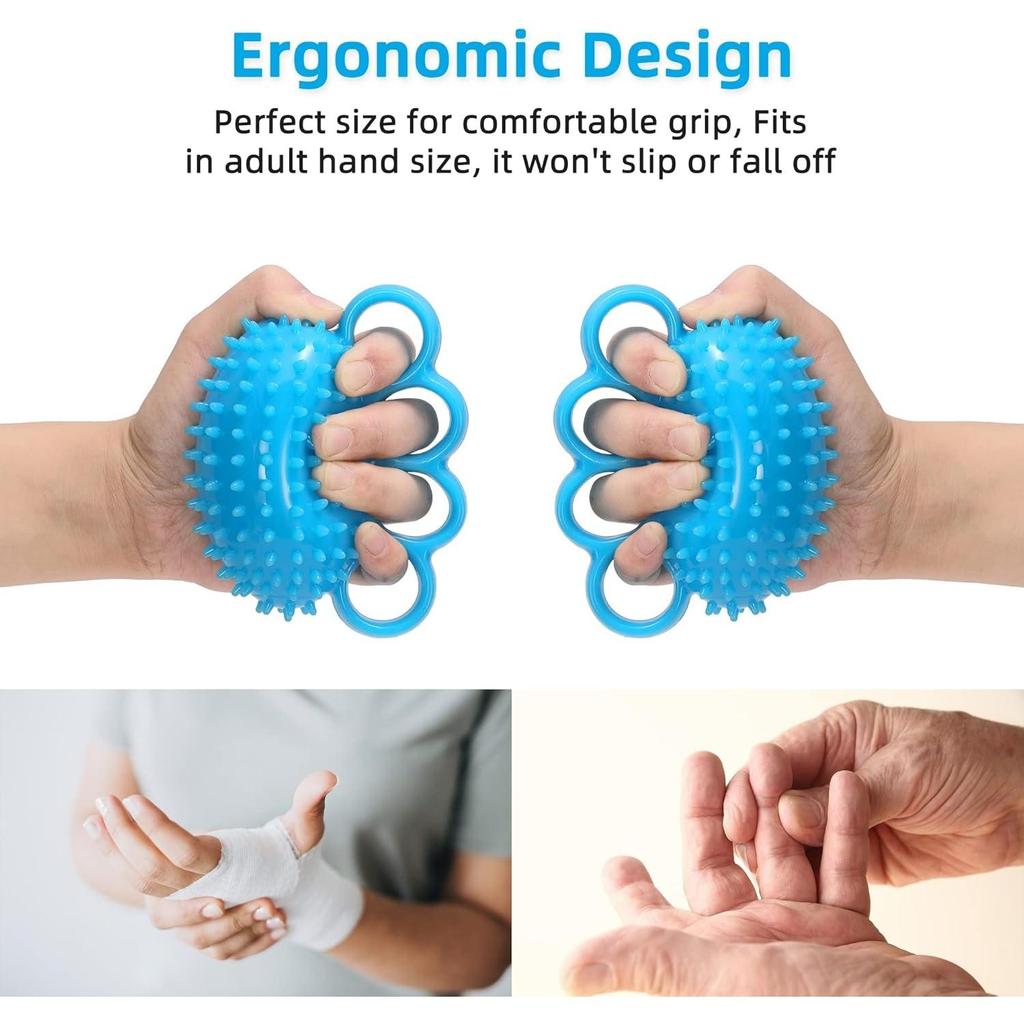 Hand Exercise Ball Finger Therapy Ball - Grip Strengthening, Improve Flexibility, Squeeze Stress Relief Balls, Resistance Strength Trainer for Hand