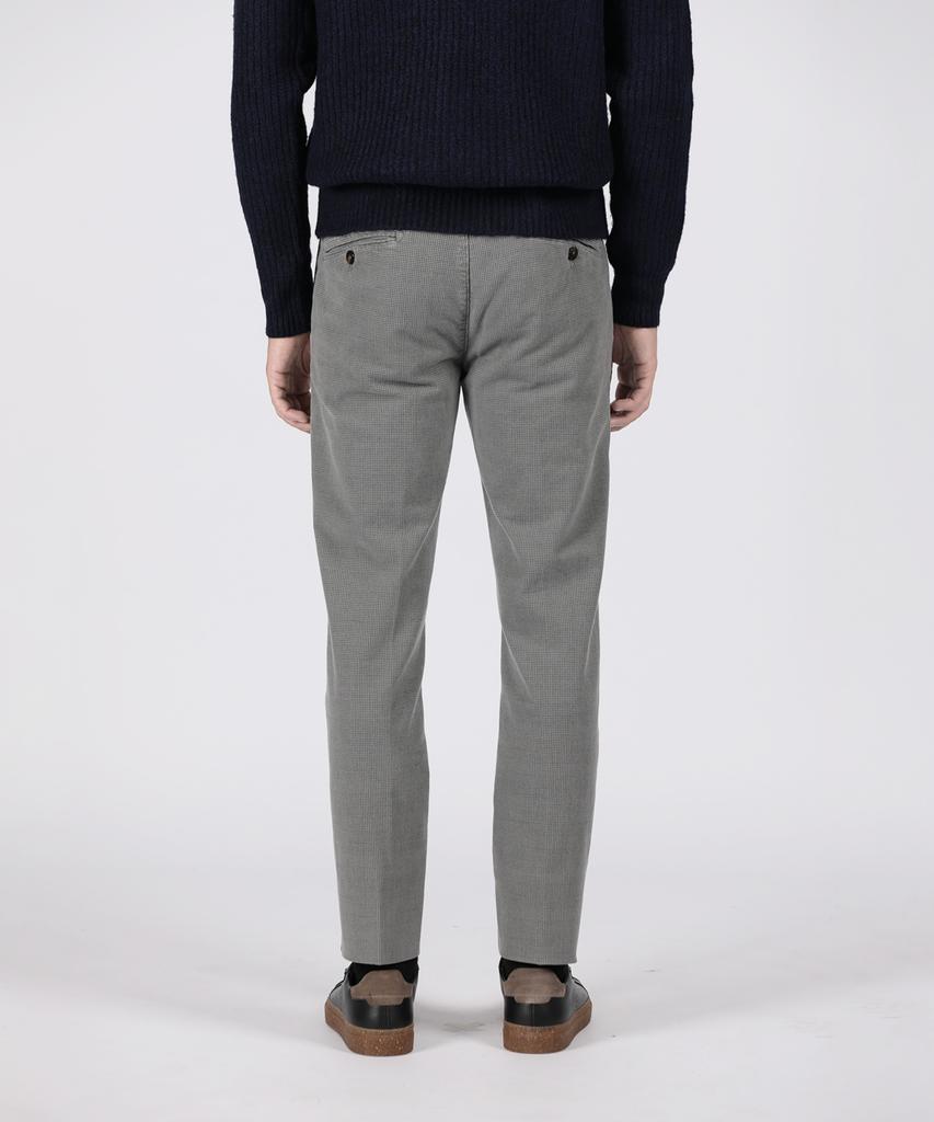 PANICALE Gray Regular Fit Cotton Check Pants