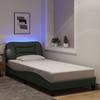 LED Bed Frame without Mattress  Hvar  Dark Grey 90x200 cm Fabric
