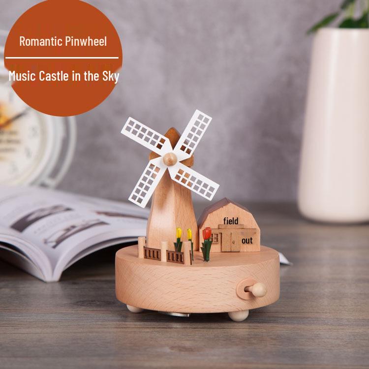 Wooden Carousel Music Box – Creative Solid Wood Home Decor & Valentine's Day Gift