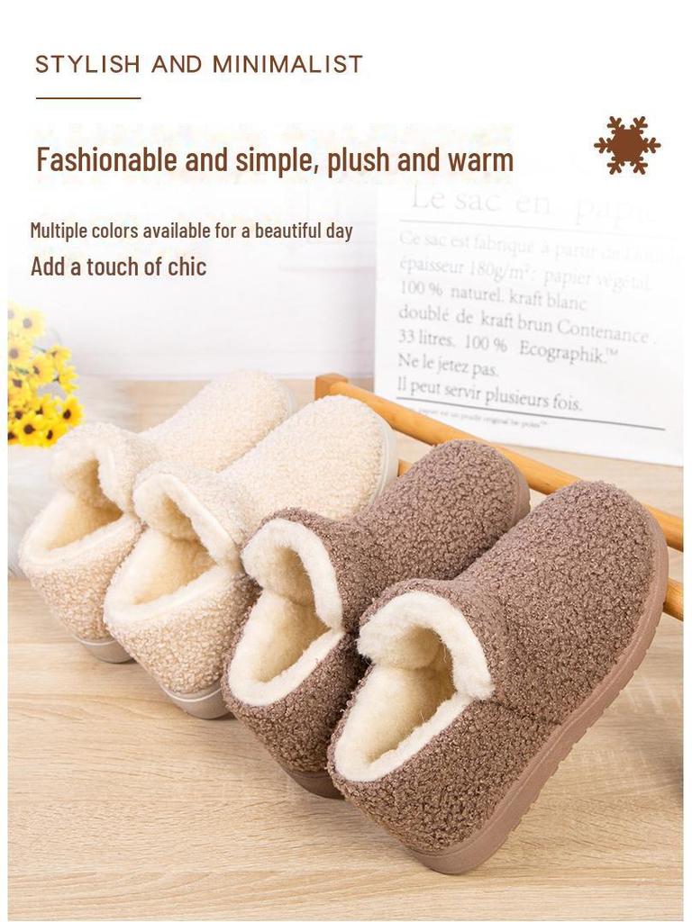Women's Plush Teddy Fur High-Top Snow Boots - Thick Sole & Warm Winter Fashion