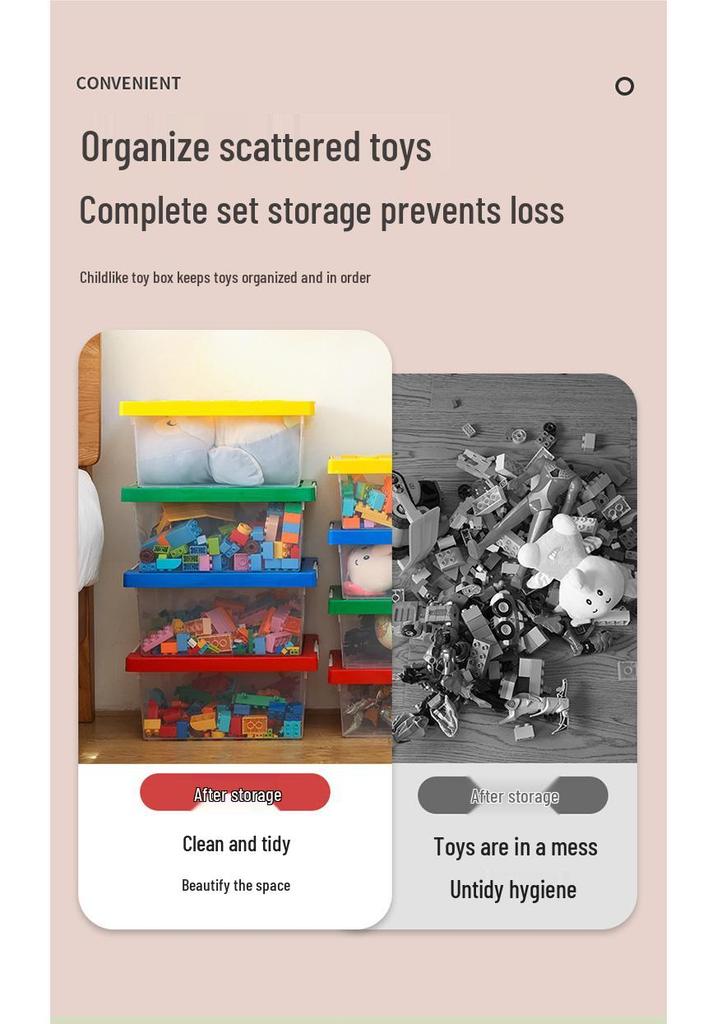 Transparent Stackable Toy Storage Box for Children's Lego Blocks