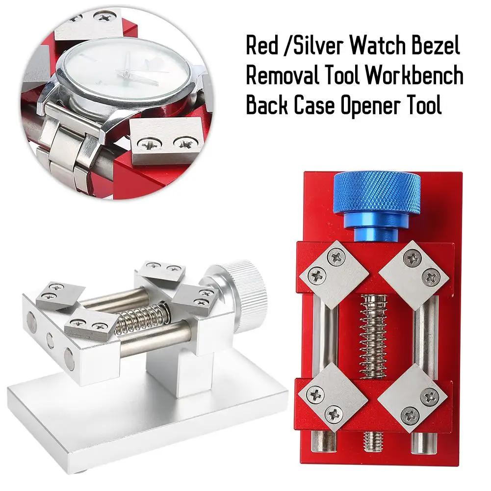 Xiaomi Professional Watch Bezel Opener Removal Tools Workbench Back Case Opener Tool Watch Parts Repair Tool for Watchmaker Red /Silver