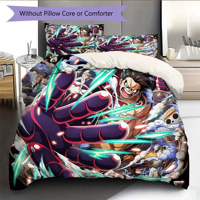 Cartoon Pattern Bedding Quilt Set Quilt Cover Pillowcase Home Decoration Birthday Gift (1 * Duvet Cover + 2 * Pillowcase, Without Core)
