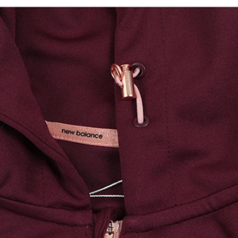 New Balance Women S Semi Crop looSe Fit Collared Zip Up Burgundy