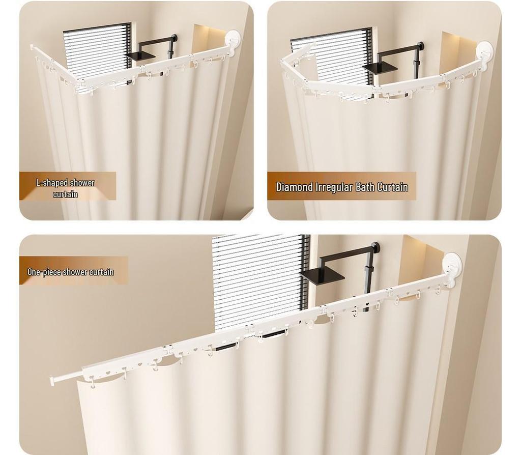 Retractable Shower and Clothes Drying Rod with Suction Cup Attachment