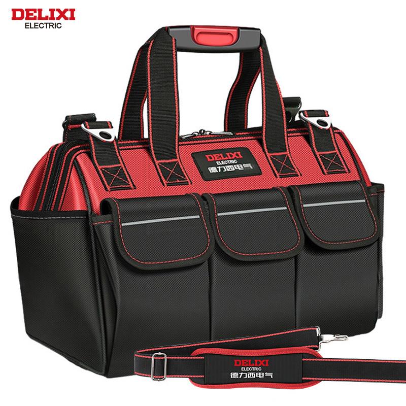 Borsa porta attrezzi elettrici DELIXI, Sacche portaoggetti impermeabili multifunzionali, Adatta per elettricisti, Falegnami, Meccanici d'auto, Proprietari di casa