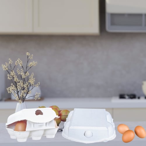 SLMYCAO Paper Egg Cases, Egg Racks, Egg Containers, 6-Piece Egg Trays, Egg Holders, Storage Boxes with Lids, 20-Pack (White)