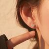 925 Silver 0.1 Carat Heart Cut Halo Silver Earrings