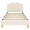 Children s Bed Frame with Headboard Cream 80 x 200 cm Boucle