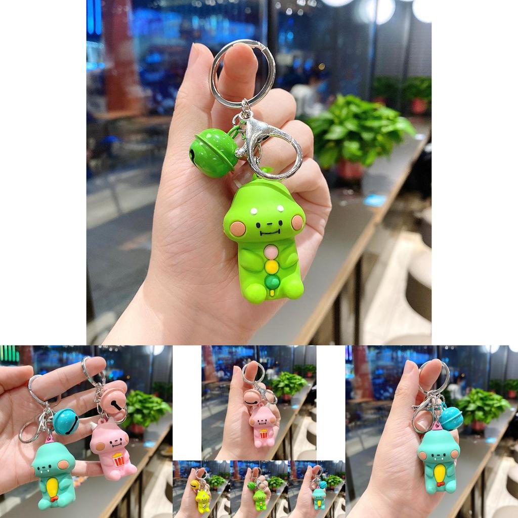 Adorable Silicone Keychain With Cute Dinosaur Cartoon Design For Bags And Keys