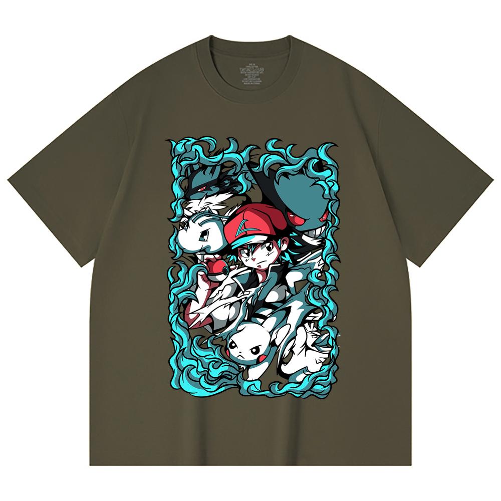 230 Gsm 100% Cotton Pokemon V26 Print Unisex Heavy Cotton T Shirt