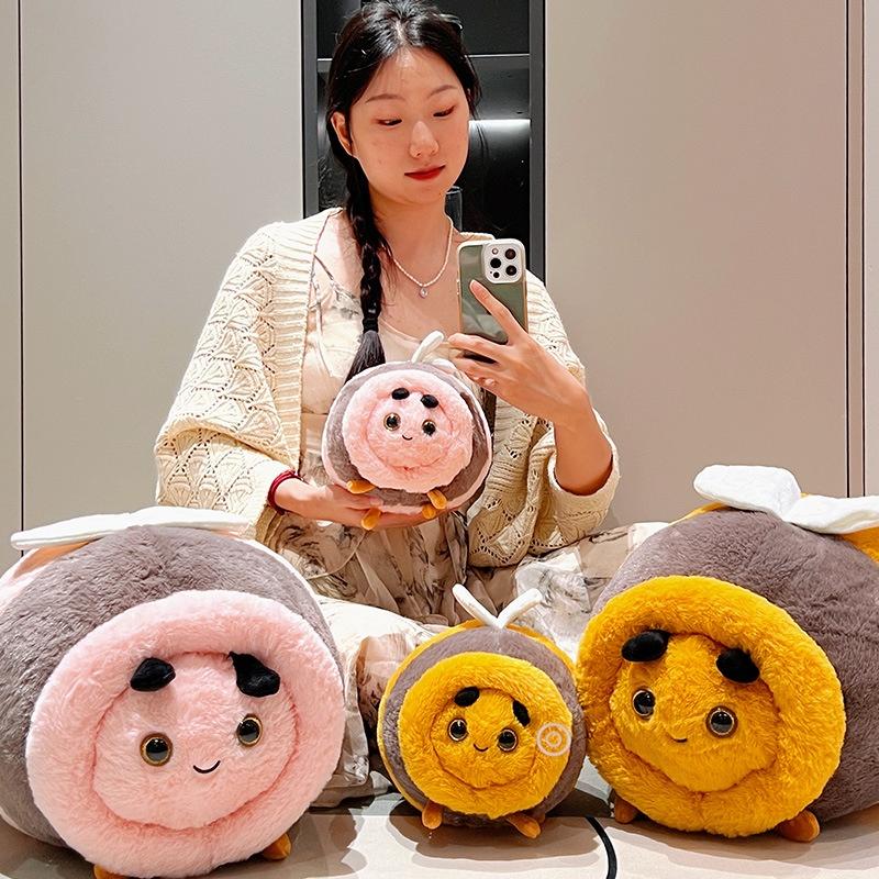 Morbido Peluche a Forma di Ape Cartone Animato, Cuscino e Coperta per Riposini in Ufficio e Compagno per Bambini, Morbido e Personalizzabile! 28 centimetri)