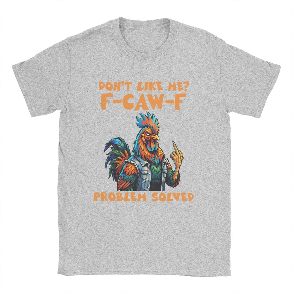 Novelty F Caw F Rooster Funny Bird Fcawf Chicken  T-Shirt Men Round Neck Cotton T Shirts  Short Sleeve Tees Gift Idea Clothes