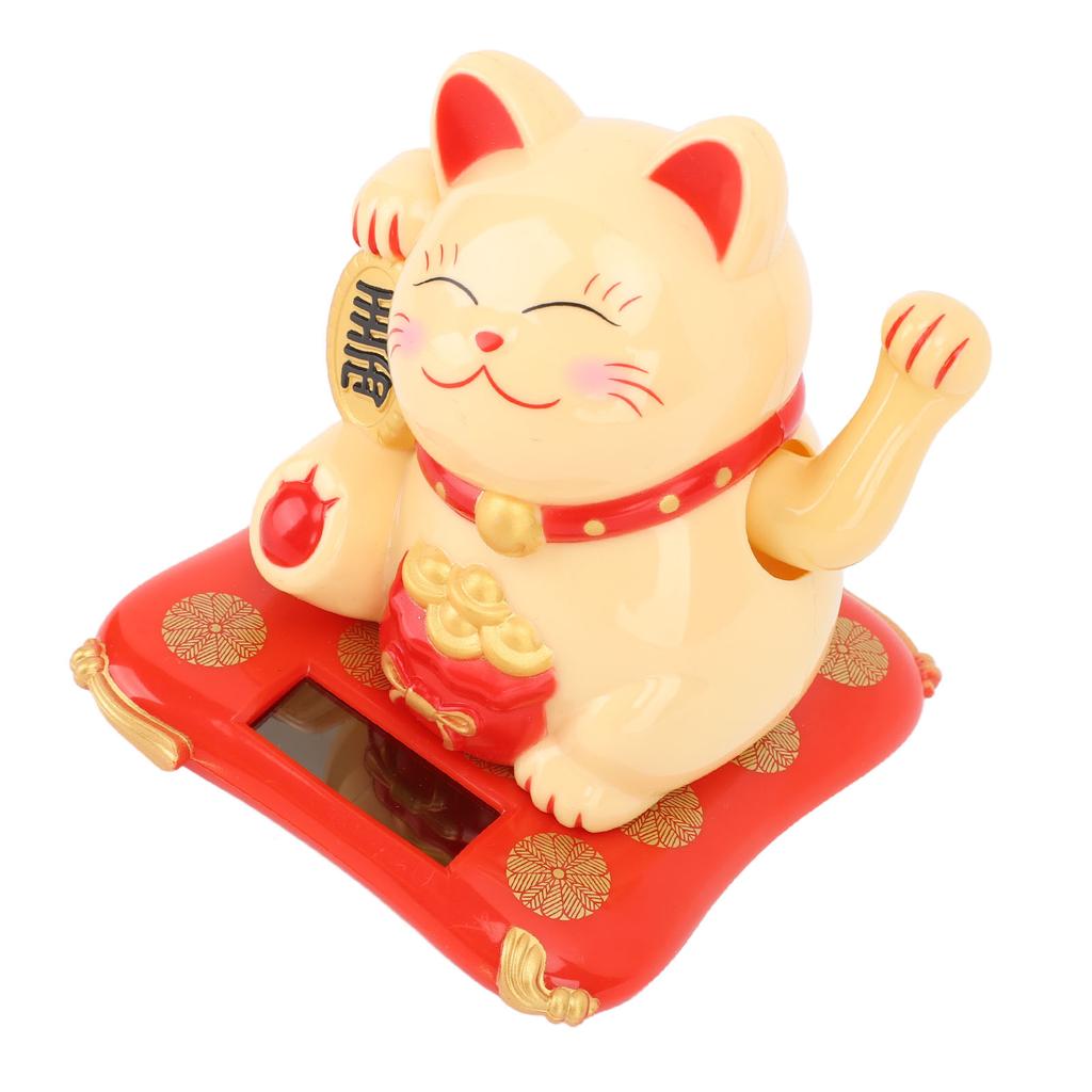 3.5in Fortune Cat Solar Powered Waving Cat Display Decoration for Desktop Home Entrance Car