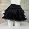 Women's  Summer White Lace Ruffle Mini Skirt Fluffy Tutu Petticoat