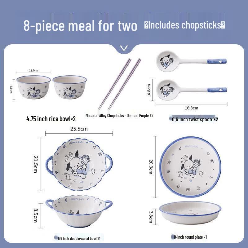 Qiwei Cute Cartoon Ceramic Dinnerware Set