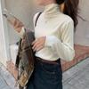 High-end solid-color knitted sweater for women's autumn and winter slim-fitting inner long-sleeved turtleneck stacked sweater bottoming top