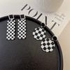 Elegant And Exaggerated Retro Geometric Black And White Striped Earrings Fashionable And Stylish Ear Accessories