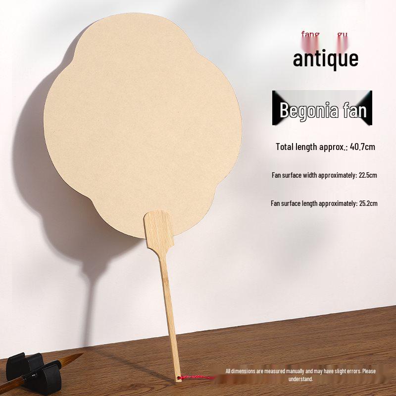 Ancient Style DIY Round Fan: Lacquered Surface with Thick Xuan Paper for Calligraphy and Hand-Painting