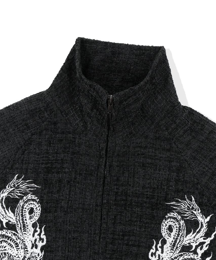 Not4Nerd Eastern Dragon Tweed Track Jacket - Black