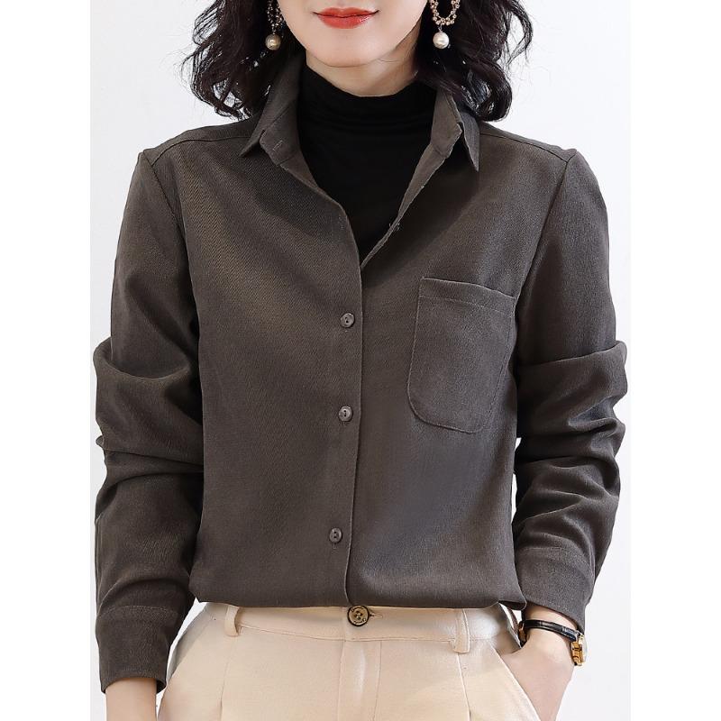 Podzimní nový styl silná volná košile s dlouhým rukávem pro ženy jarní a podzimní bunda košile podzimní top