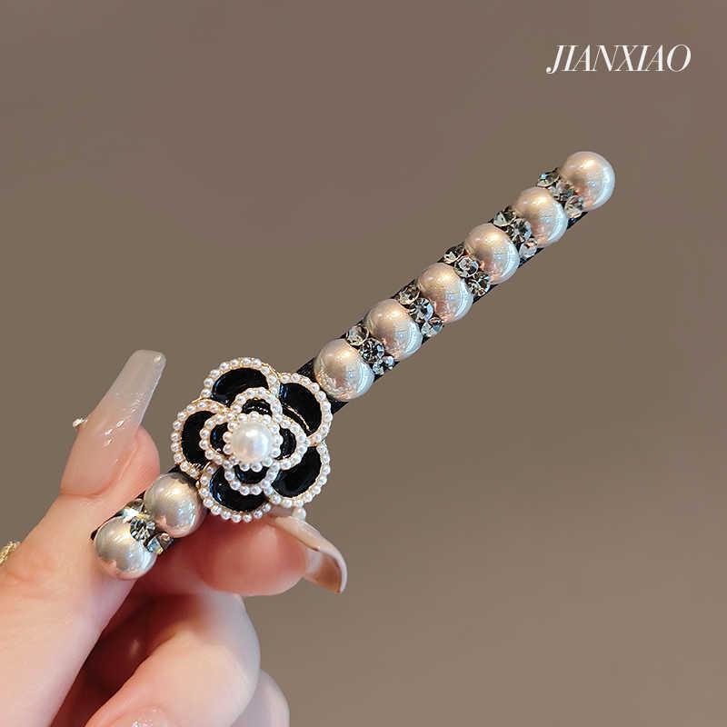 Korean Floral Rhinestone Pearl Hair Clip for Women