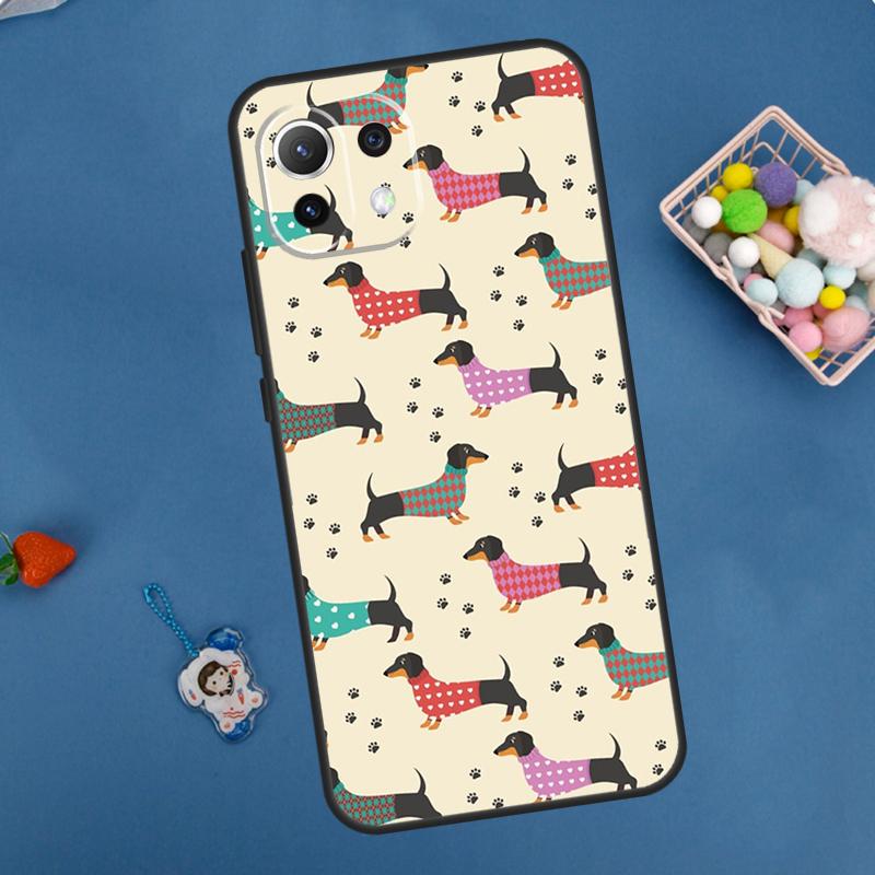 Cartoon Dachshund Dog Case For POCO F5 X3 X5 Pro X4 F4 GT C40 M5s F3 Cover For Xiaomi 13 12 Lite 12T 11T Pro 12X