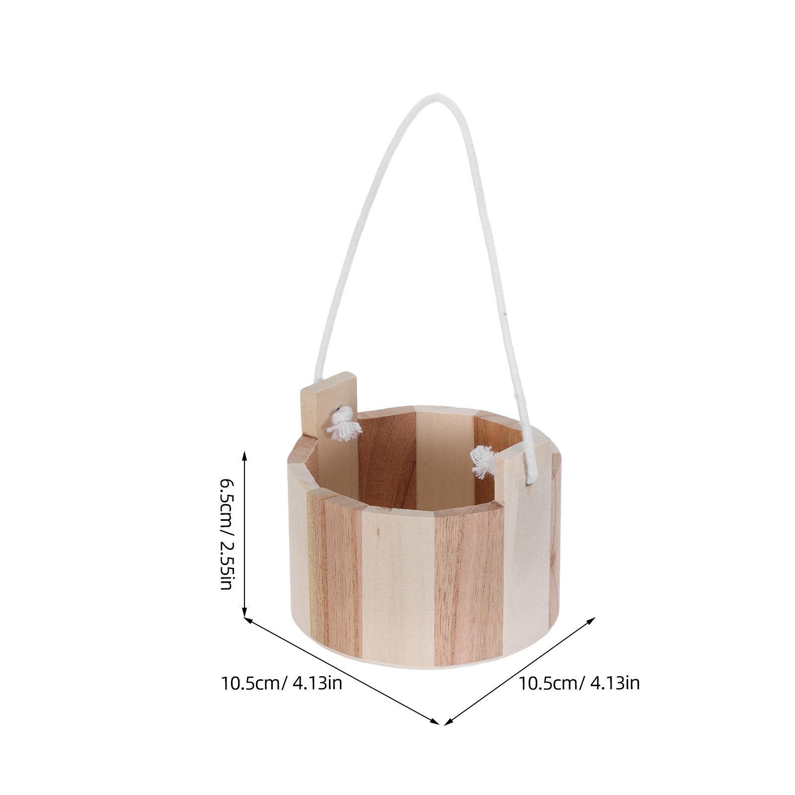 

2Pcs Wood Sauna Bucket Small Handcrafted 5 Inch Wooden Spa Bucket Bath Salt Storage Sauna Accessories Steam Room Relaxation
