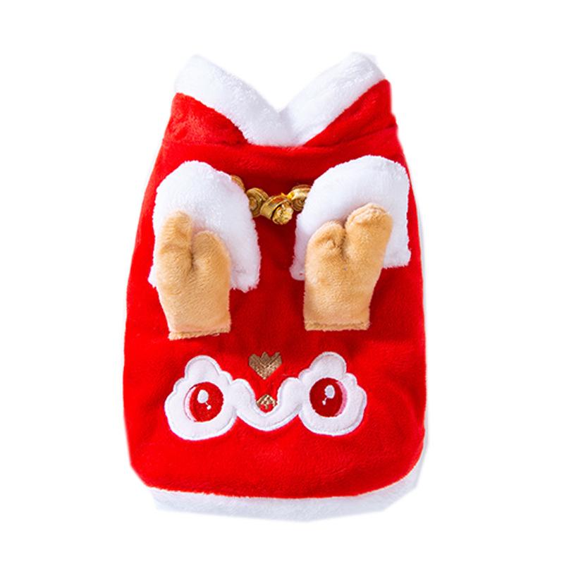 New Year's cat clothes, festive Chinese New Year, auspicious New Year greetings, warm cats, kittens, puppies, dogs, two-legged clothes, pet clothing