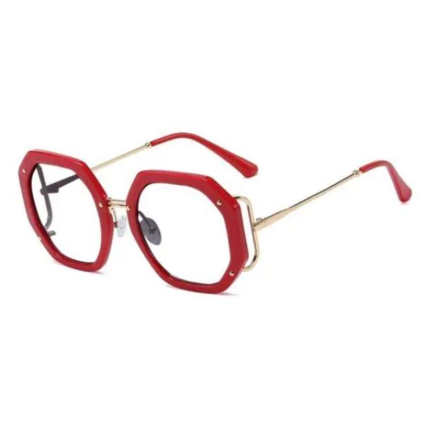 Anti Blue Light Polygon Round Reading Glasses Women Fashion Luxury Brand Design Glasses Transparent Women's Eyeglass Frame