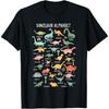 Back To School Types Of Dinosaurs Alphabet Identification T-Shirt