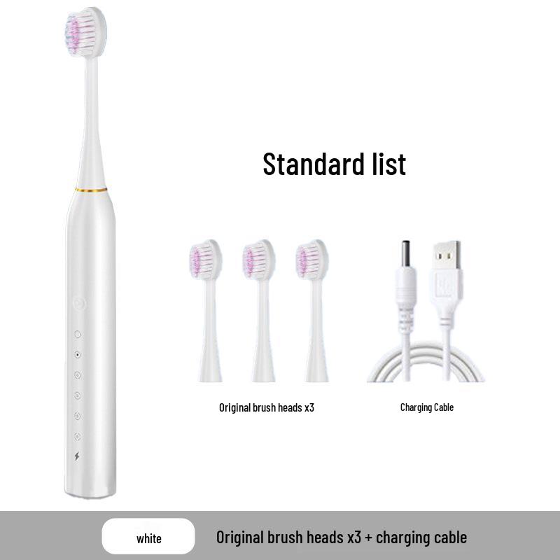 

Rechargeable Waterproof Electric Toothbrush with Soft Bristles for Adults, Fully Washable